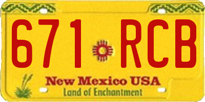 NM license plate 671RCB