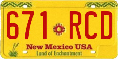NM license plate 671RCD