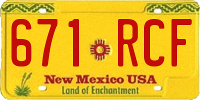 NM license plate 671RCF