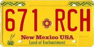 NM license plate 671RCH
