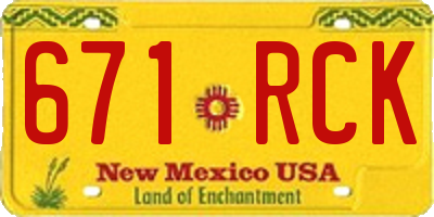 NM license plate 671RCK