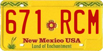 NM license plate 671RCM
