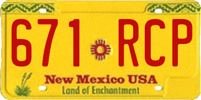 NM license plate 671RCP