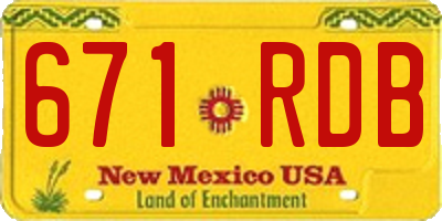 NM license plate 671RDB