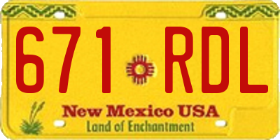 NM license plate 671RDL