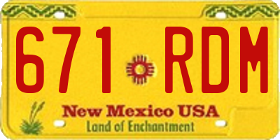 NM license plate 671RDM