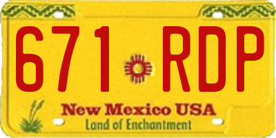 NM license plate 671RDP