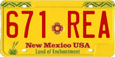 NM license plate 671REA