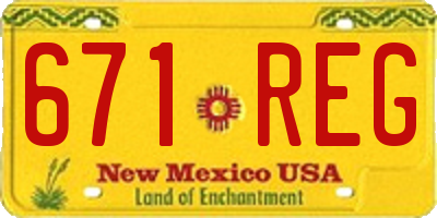 NM license plate 671REG