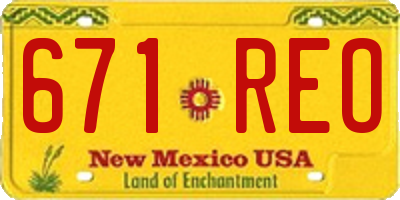 NM license plate 671REO