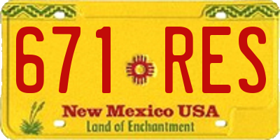 NM license plate 671RES