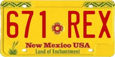 NM license plate 671REX