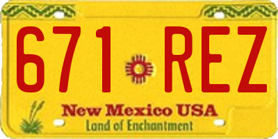 NM license plate 671REZ