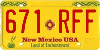 NM license plate 671RFF