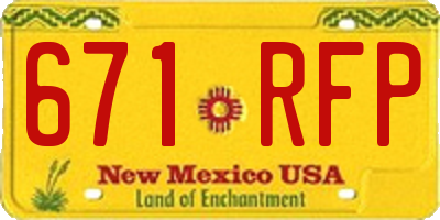 NM license plate 671RFP