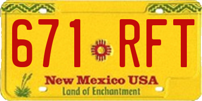 NM license plate 671RFT