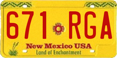 NM license plate 671RGA