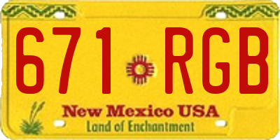 NM license plate 671RGB