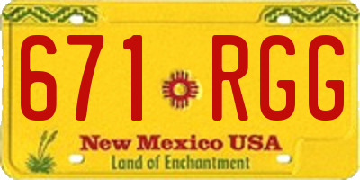 NM license plate 671RGG