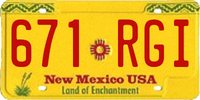 NM license plate 671RGI
