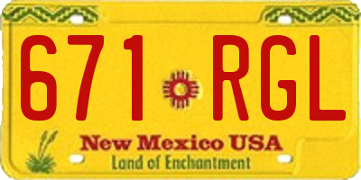 NM license plate 671RGL