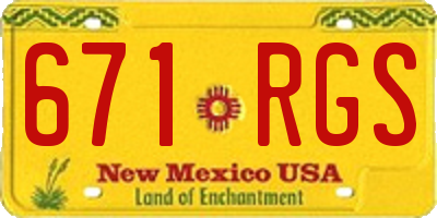 NM license plate 671RGS