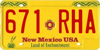 NM license plate 671RHA