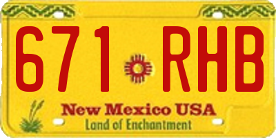 NM license plate 671RHB