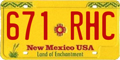 NM license plate 671RHC