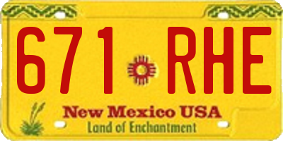 NM license plate 671RHE
