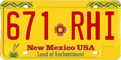 NM license plate 671RHI