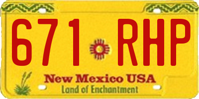 NM license plate 671RHP