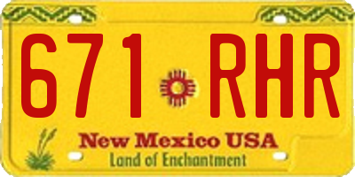 NM license plate 671RHR