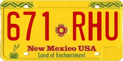 NM license plate 671RHU