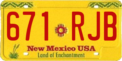 NM license plate 671RJB
