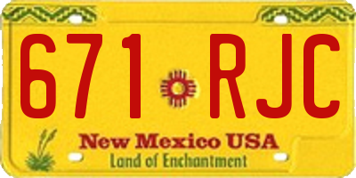 NM license plate 671RJC