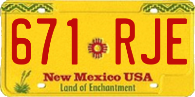 NM license plate 671RJE