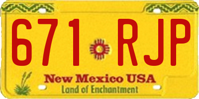 NM license plate 671RJP