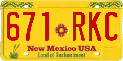 NM license plate 671RKC