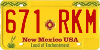 NM license plate 671RKM