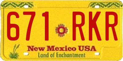 NM license plate 671RKR