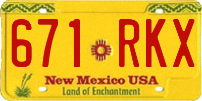 NM license plate 671RKX