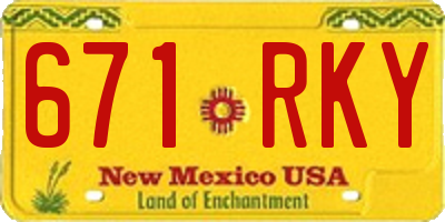NM license plate 671RKY
