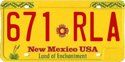 NM license plate 671RLA