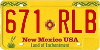 NM license plate 671RLB