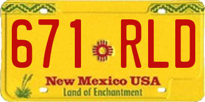 NM license plate 671RLD