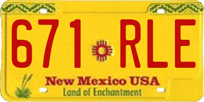 NM license plate 671RLE