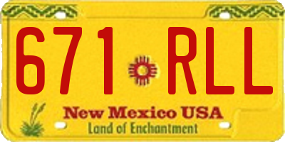 NM license plate 671RLL