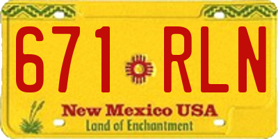 NM license plate 671RLN