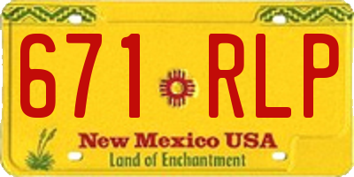 NM license plate 671RLP